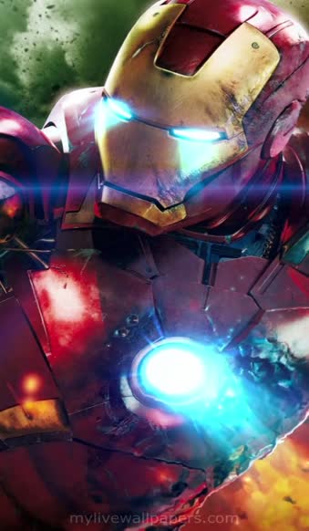 Cool Heavy Damage Iron Man Live Phone Wallpaper