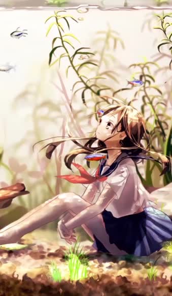  Live Phone Girl Inside Aquarium Anime Wallpaper For iPhone And Android