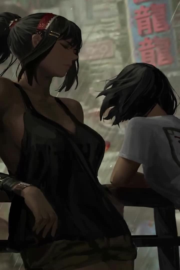 Download Rain Girls For iPhone Wallpaper