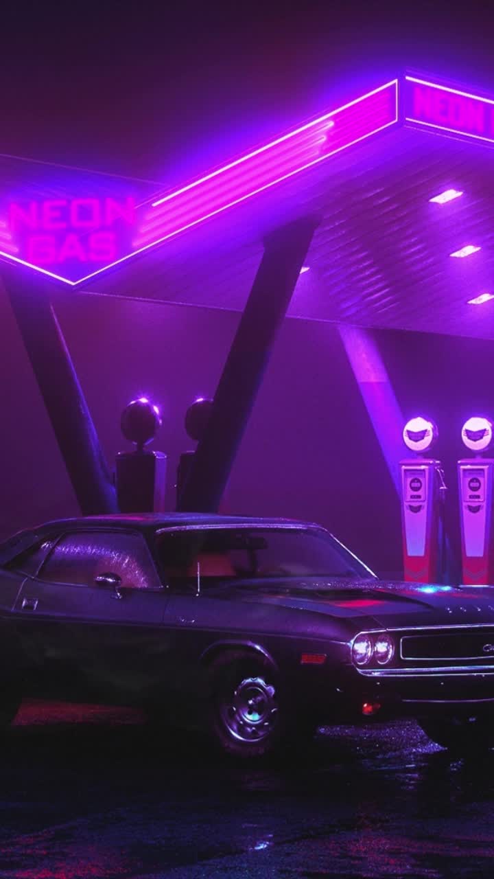 Download iPhone and Android Neon Car Live Phone Wallpaper