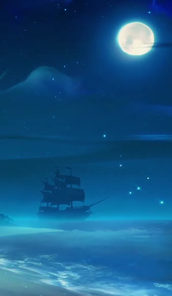 Iphone And Android Night Pirate Ship Phone Live Wallpaper