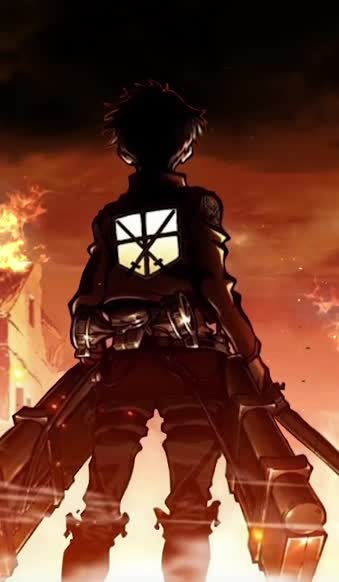 Town Fire Attack On Titan Wallpaper of Anime