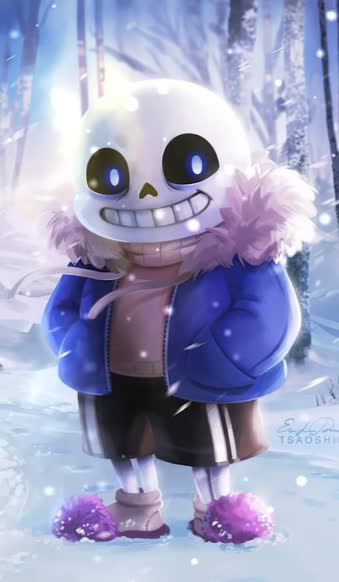 iPhone And Android Sans In The Snow Forest Undertale Phone Live Wallpaper