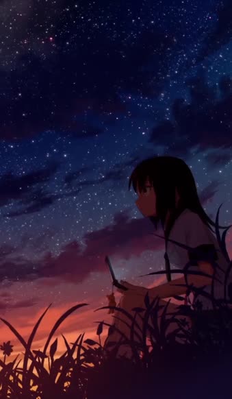 Live Phone Starry Night Sky Anime Wallpaper For iPhone And Android