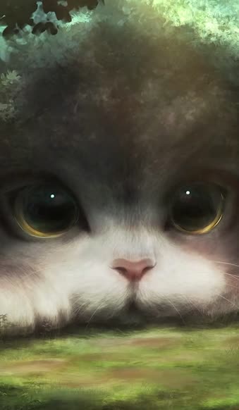 Iphone And Android Giant Cute Cat Phone Live Wallpaper