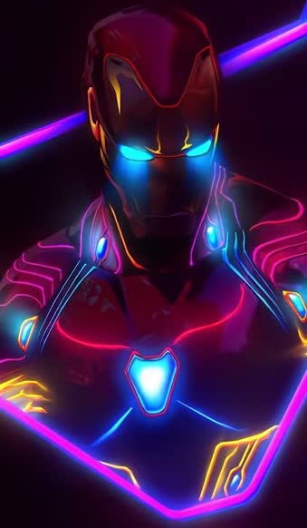 iPhone And Android Iron Man Avengers Infinity War Neon Phone Live Wallpaper
