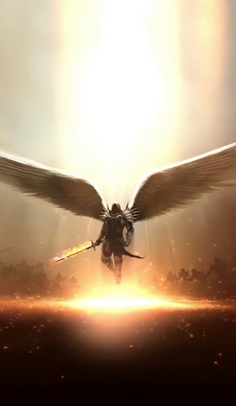 iPhone And Android Archangel Dark Army Battle Phone Live Wallpaper