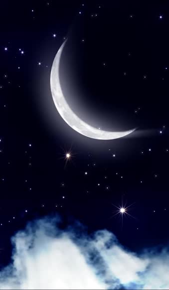 iPhone  Android Crescent Moon Bright Stars Free Phone Live Wallpaper