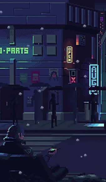 Live Pixel Street Night Phone Wallpaper to iPhone and Android