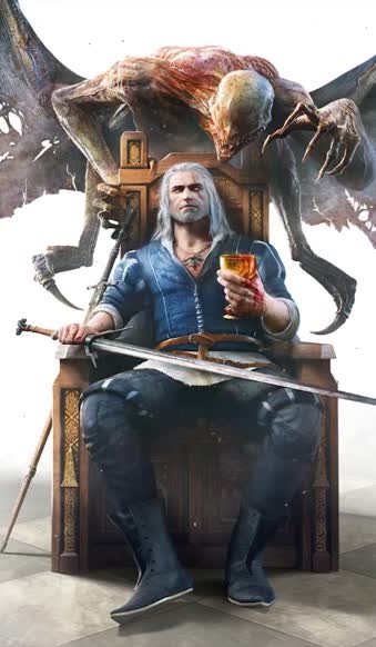 iPhone and Android Geralt Drinking Wine The Witcher 3 Wild Hunt Phone Live Wallpaper