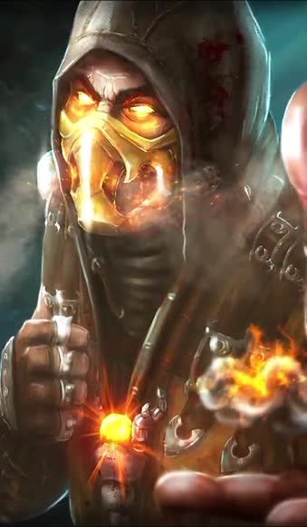 iPhone  Android Scorpion Flames Mortal Kombat Phone Live Wallpaper