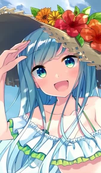 iPhone And Android Anime Girl In Summer Sun Rays Phone Live Wallpaper