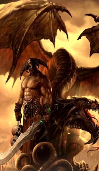 iPhone  Android Barbarian And Dragon Phone Live Wallpaper