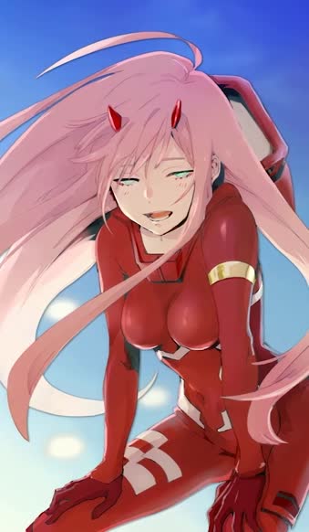 iPhone And Android Zero Two In A Pilot Suit Darling In The Franxx Phone Live Wallpaper