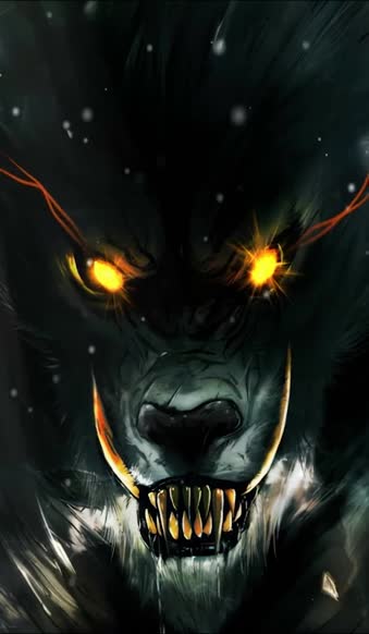 iPhone and Android Fantasy Black Wolf Phone Live Wallpaper