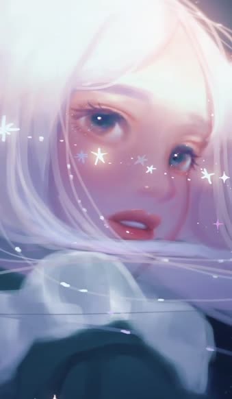 Starry Girl For iPhone Wallpaper