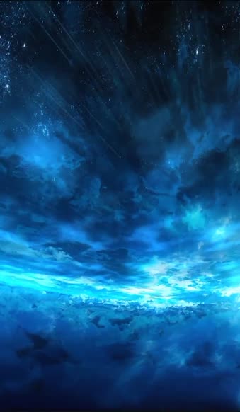 iPhone  Android Blue Horizon And Stars Phone Live Wallpaper