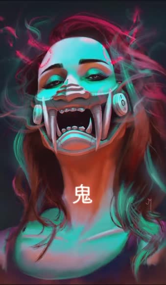 iPhone  Android Ghost 鬼 Artwork By Jari Melgen Animated By Flu Phone Live Wallpaper