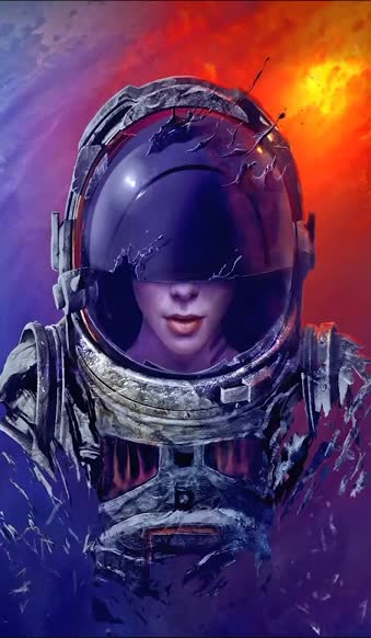 iPhone  Android Astronaut Girl Abstract Fantasy Phone Live Wallpaper