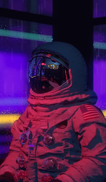 Spaceman Rain Space Iphone Wallpaper