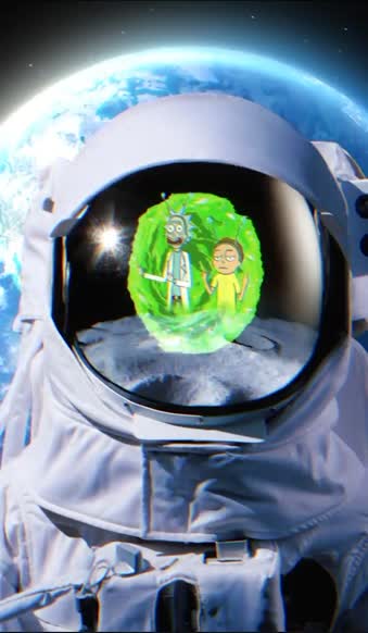 iPhone  Android Astronaut Vs Rick And Morty Phone Live Wallpaper