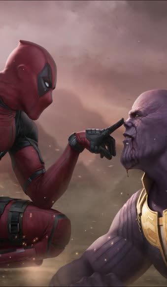 iPhone and Android Deadpool Booping Thanos On The Nose Phone Live Wallpaper