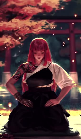 Live Samurai Girl Meditate Android  iPhone Wallpaper