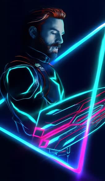 iPhone And Android Captain America Avengers Infinity War Neon Phone Live Wallpaper