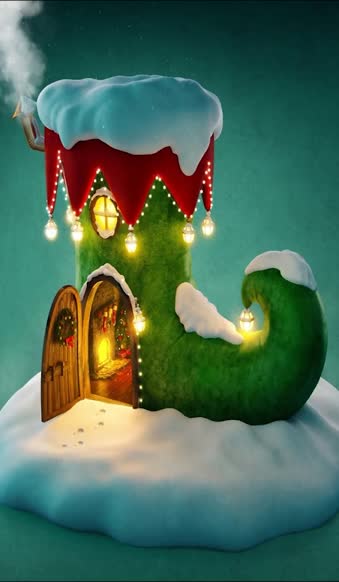 iPhone and Android Elf Shoes Christmas House Phone Live Wallpaper