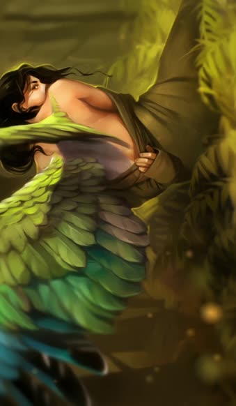 iPhone And Android Fantasy Girl With Angel Wings Phone Live Wallpaper
