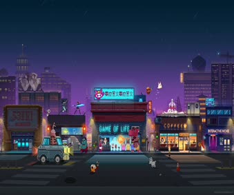 Cool Futuristic City Pixel Live Wallpaper