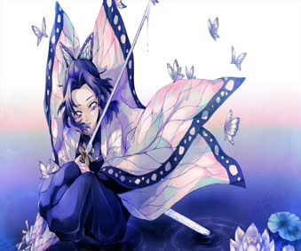 Shinobu Kocho Butterfly Pond Demon Slayer Live Wallpaper PC