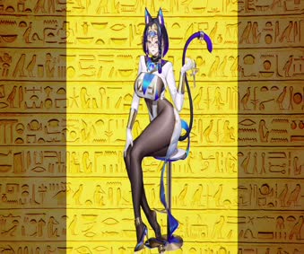 Cyber ​​Egyptian Cat Anime Animated Wallpaper