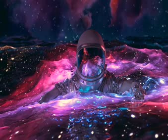 Spaceman Ocean Looped Live Wallpaper