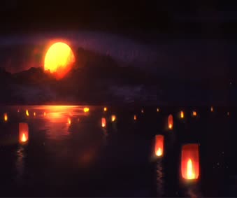 Live Wallpaper Lanterns in Water