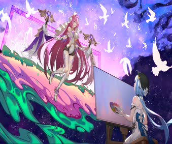 Live Honkai Elysia & Griseo Animated Wallpaper