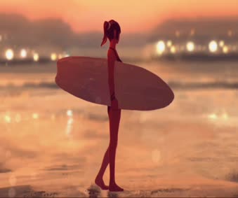 Live Summer Surfer Animated Wallpaper