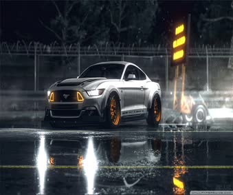 Ford Mustang GT White Live Wallpaper