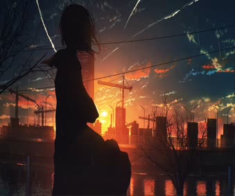 Sunset Of Despair Anime Live Wallpaper