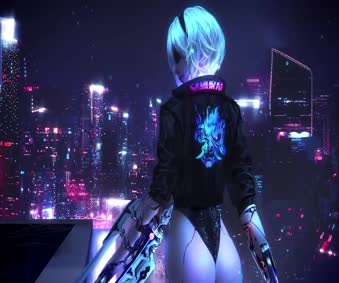 Robot Girl Cyberpunk Live Wallpaper