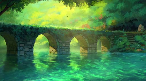 stone bridge in forest desktop
