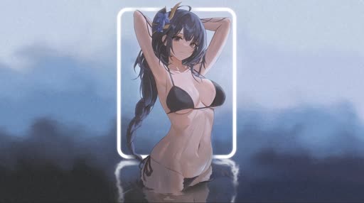 Download Bikini Raiden Shogun Lively Wallpaper