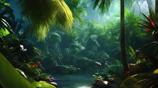 Tropical Forest Stream Lively Wallpaper