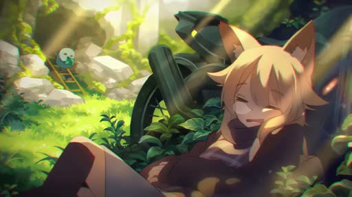 Anime Sleepy Fox Girl Live Wallpaper