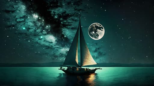 Night Sailboat 4K Live Wallpaper