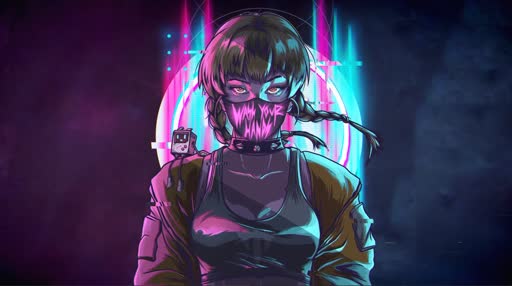 cyberpunk girl Live Wallpaper - free download