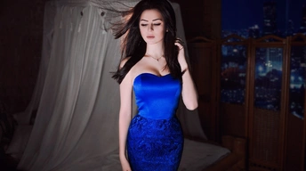 blue dress model do wallpaper
