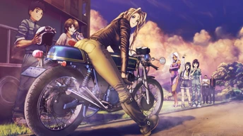anime girl on bike wallpaper