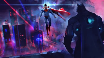 batman vs superman neon lights artwork wallpaper