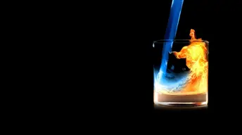 fire water in glass po wallpaper